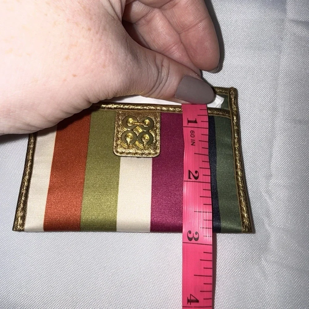 Coach Multicolor 65th Anniversary Legacy Stripe Card ID Case Slim Wallet NWT